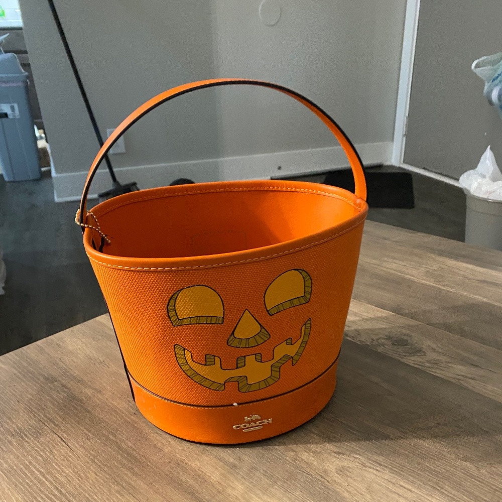 Coach jack o lantern bucket bag